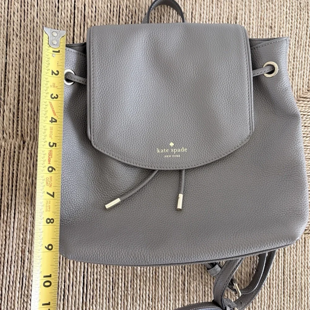 KATE SPADE Mulberry Street Small Breezy Gray Pebbled Leather Backpack WKRU3939‎
